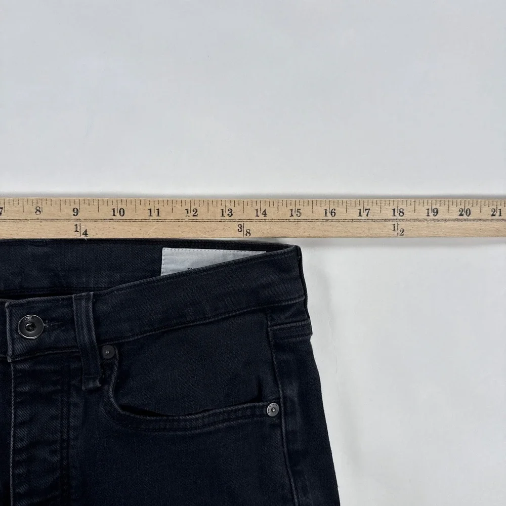 Rag & Bone Mens Jeans 31 Black Fit 2 Slim Button Fly Minimalist Streetwear